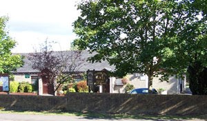 sunny front of the village hall
